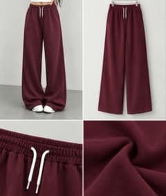 ワイドスウェットパンツ ボルドーのサムネイル