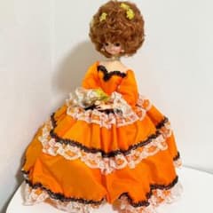 【昭和レトロ】ヴィンテージ ポーズ人形 ケース付当時物 ｜ 黒レースドレス ｜ オレンジヘア ｜ 希少品 m97340877117_1.jpg?1751154870