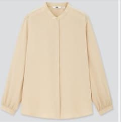UNIQLO レーヨンバンドカラーシャツのサムネイル