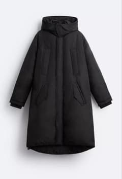 新品　ZARA デタッチャブルフード　キルティングパーカのサムネイル