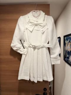 ハニーミュウ ビッグリボンツイードプリーツワンピース フリーサイズ ハニーミュウ HoneyMew ビッグリボンツイードプリーツワンピース