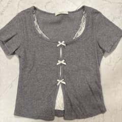 your closet レースリボンスリムフィットハーフスリーブTシャツのサムネイル