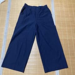 ネイビー ワイドパンツ イージーパンツ Mのサムネイル