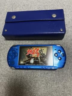 SONY PSP 本体 ブルー 専用ケース ACアダプター付ソフト8本まとめ売りのサムネイル