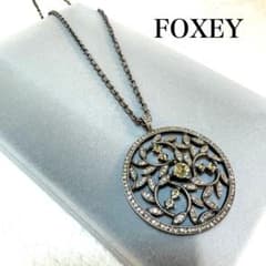 FOXEY フォクシー クリスタルムーン ペンダント ネックレス 大ぶり 