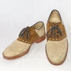 【美品】大塚製靴 ハッシュパピー サドルシューズ 25cm スエード 本革