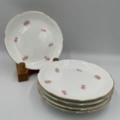 訳あり】大倉陶園 小花 15cm 銘々皿 5枚セット ケーキ皿 プチローズ
