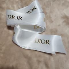 DIOR ディオール ロゴ入りサテンリボン ホワイトのサムネイル