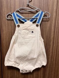 POLObabyサスペンダー付きロンパース クリーム色のサムネイル