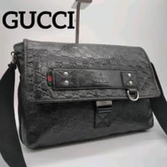 【人気モデル・美品】グッチ☆シマ ショルダーバッグ シェリーライン レザー 黒のサムネイル