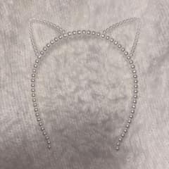 猫耳 カチューシャ パール ハロウィン 文化祭のサムネイル