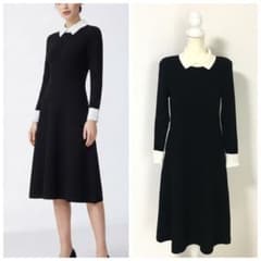 新作美品 定価13万円 FOXEY フォクシー 現行 白襟 ニット ワンピース