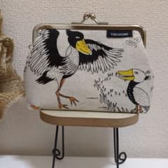 ハンドメイド がま口ポーチ（ハシビロコウ） - メルカリ