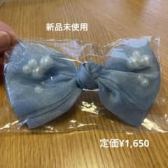 水色リボンヘアアクセサリー　バレッタ　新品未使用のサムネイル