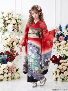 正絹振袖 蝶と辻ヶ花模様 黒と白 帯揚げ 帯締め 重ね襟 髪飾り 辻ヶ花 振り袖 フルセット 別誂長襦袢 成人式 黒総絞り帯揚げ 26