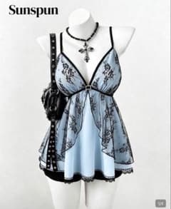 SHEIN キャミトップス キャミワンピース 水色のサムネイル