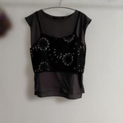 YECCA VECCA 刺繍 メッシュキャミセットコットンTeeのサムネイル