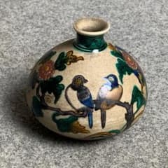 九谷焼青手角福菊に小鳥図油壺 [B28383] 九谷焼青手角福菊に小鳥図油壺 [B28383] - メルカリ