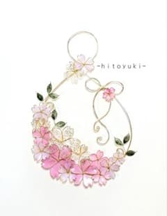 リボンリース＊ゴールド＊桜＊S-156 ワイヤークラフト - メルカリ