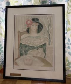 リトグラフ クレール・アステックス ティータイム 版画 女性画家 リトグラフ クレール・アステックス ティータイム 版画 女性画家