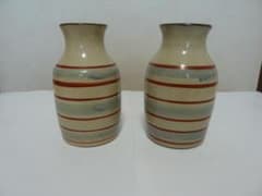 沖縄陶器 壺屋焼 赤絵花瓶 2本 - メルカリ