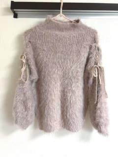 INGNI シャギーニット 袖リボン ピンクのサムネイル