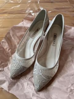 DIANA ダイアナ ブライダルシューズ 刺繍 花柄 レース パンプス ヒール