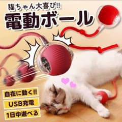 猫 犬 おもちゃ 電動 自動 ボール 猫じゃらし USB充電 光る ネコじゃらしのサムネイル