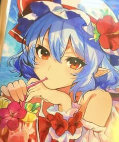 東方Project レミリア・スカーレット 手描きイラスト 額縁入り