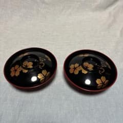 漆器 蓋付き椀 2個セット 雪月花 煮物椀 溜内朱 雪月花 木製 漆塗り（製造中止） 漆器の井助