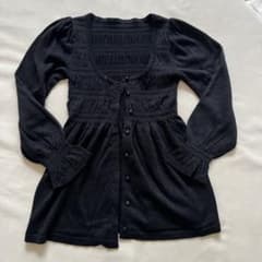 美品　PEYTONPLACE 長袖カーディガン M 黒ラメのサムネイル