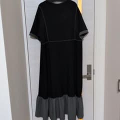 配色切替 ロングシャツワンピース 半袖のサムネイル