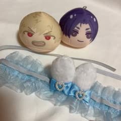 ぬい服　おまんじゅう　もちころりん　ヘッドドレス　うさみみヘッドレスト　水色のサムネイル