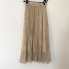 【Ciaopanic】Pleated Skirt, Elastic Waist, Beige, FREE SIZE