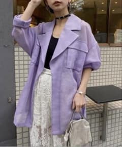 AMERI VINVAGE SHEER LADY ARMY SHIRT パープル AMERI VINVAGE SHEER LADY ARMY SHIRT パープル - メルカリ