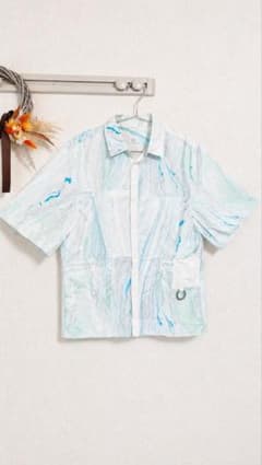 希少 美品 21SS HATRA（ハトラ）｜マーブルプリント シェルシャツ 希少 美品 21SS HATRA（ハトラ）｜マーブルプリント シェルシャツ