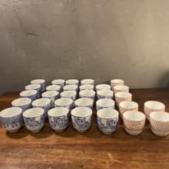 骨董品 昭和初期 レトロ 湯呑み31客 印判 九谷 まとめ売り 茶器 - メルカリ