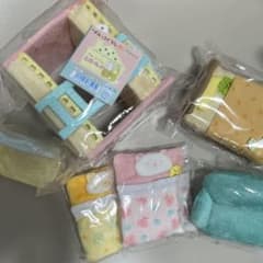 Sumikko Gurashi furniture set: bed, sofa, dresser, plush toys (bundle).
