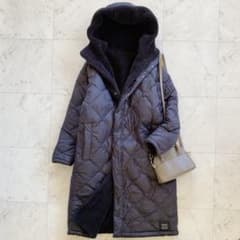 タイオン×ノーリーズ 別注ダイヤキルト×ボアロングダウン リバーシブル