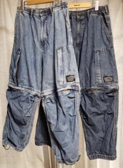 デニムコンバーチブルワイドカーゴパンツ　UNDERCOVER　GU　２本セットのサムネイル