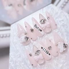 お急ぎ便A ネイルチップ 量産型 オタクネイル 推しネイル ちゅるん スナ系 白 お急ぎ便A ネイルチップ 量産型 オタクネイル 推しネイル ちゅるん