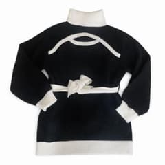 bubbles オープンネックニットワンピース ブラック ホワイト - メルカリ