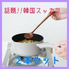 限定セール☆天然木 韓国 スッカラ ロングスプーン２本セットのサムネイル