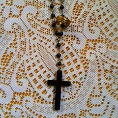 ☨☥✞ロザリオ✞クロス✠✞オニキスブラック美品♪ゴールド指輪付き♪のサムネイル