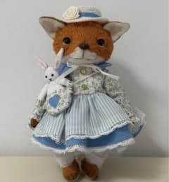 おめかしキツネさん アーティストベア 海外作家様 ハンドメイド ぬいぐるみ おめかしキツネさん アーティストベア 海外作家様 ハンドメイド