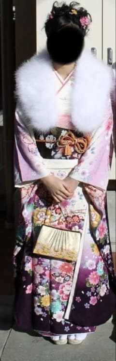 最終値下げ！京都きもの友禅 振袖一式 ピンク×紫系 桜・花柄 正絹 成人 