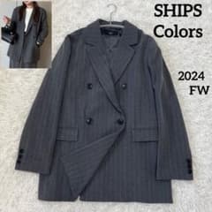 2024FW シップス　カラーズ　ストライプ オーバー ジャケット グレーダブル
