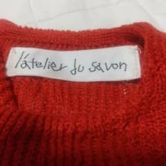 l'atelier du savon 赤 フリル袖♪ 半袖ニットリネン100％のサムネイル