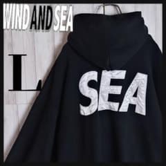 【即完売モデル】ウィンダンシー 刺繍ロゴ フルジップパーカー Lサイズ 超人気デザイン】ウィンダンシー☆両面刺繍ロゴ入り フルジップ
