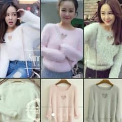 MIKITTY様専用☆〖格安〗ふわふわ♡ハートくり抜きニット　グレーのサムネイル